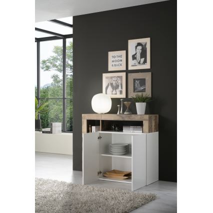 Komoda LENOR 108x93x42 cm bílá/javor