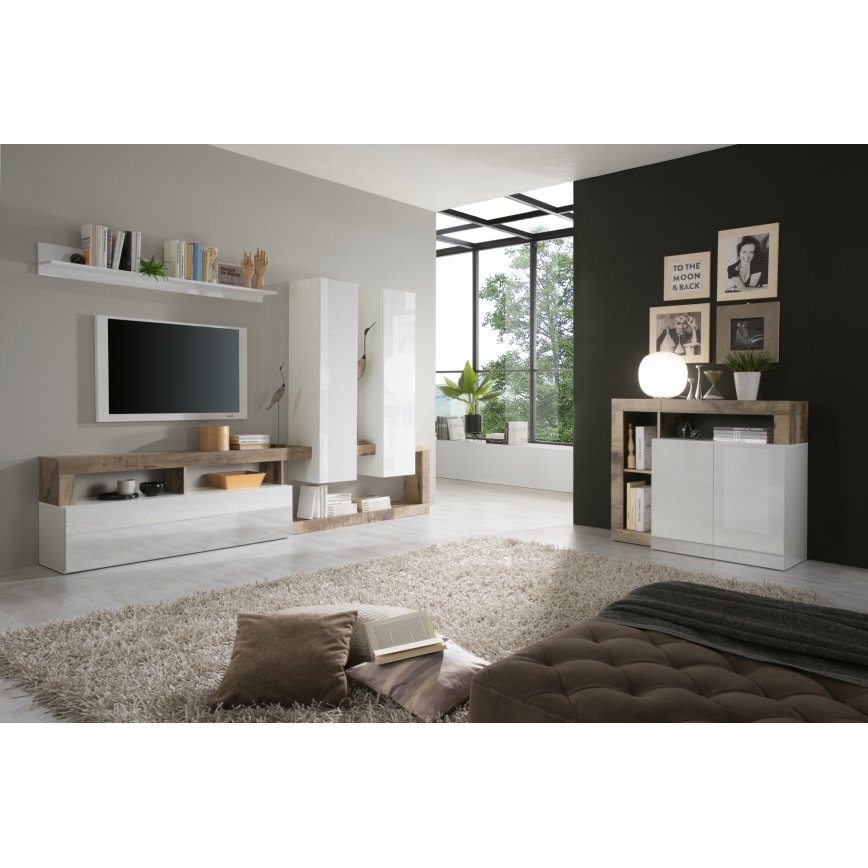 Komoda LENOR 108x93x42 cm bílá/javor