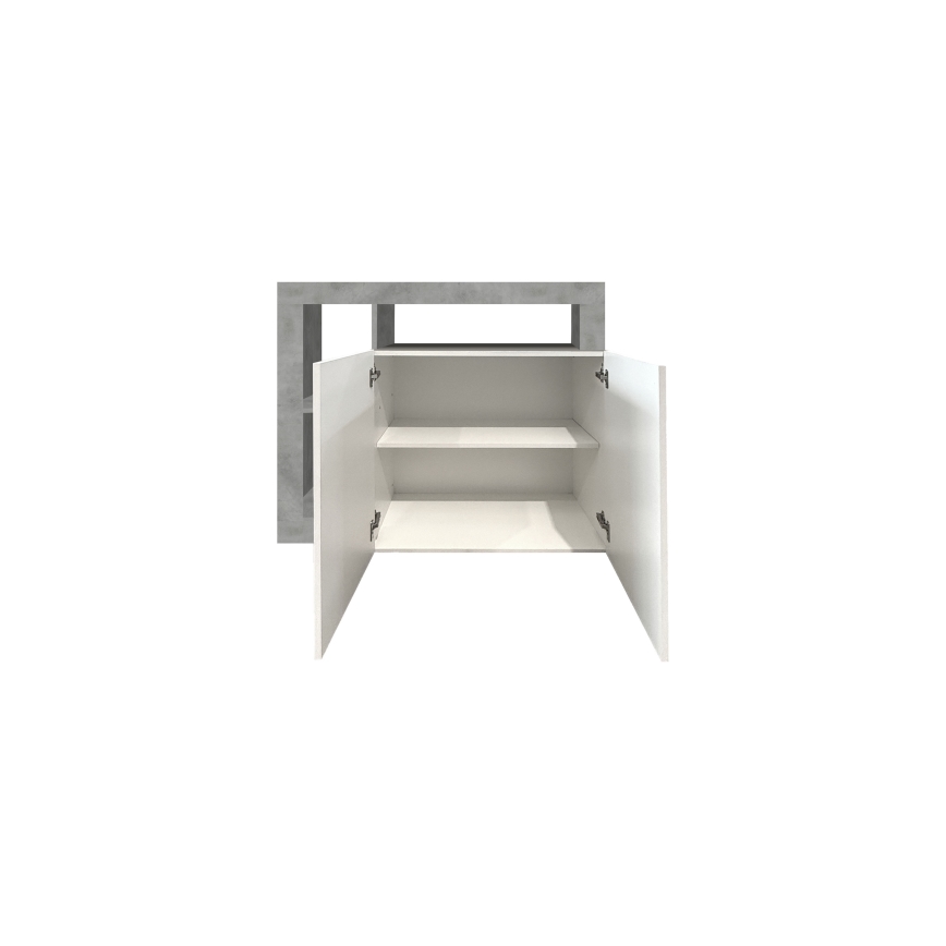 Komoda LENOR 108x93x42 cm bílá/šedá beton