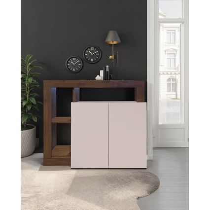 Komoda LENOR 108x93x42 cm kašmír/dub