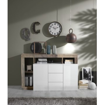Komoda LENOR 146x93x42 cm bílá/javor
