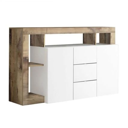Komoda LENOR 146x93x42 cm bílá/javor
