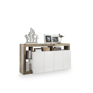 Komoda LENOR 146x93x42 cm bílá/javor