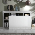Komoda LENOR 146x93x42 cm bílá/šedá beton