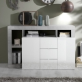 Komoda LENOR 146x93x42 cm bílá/šedá beton