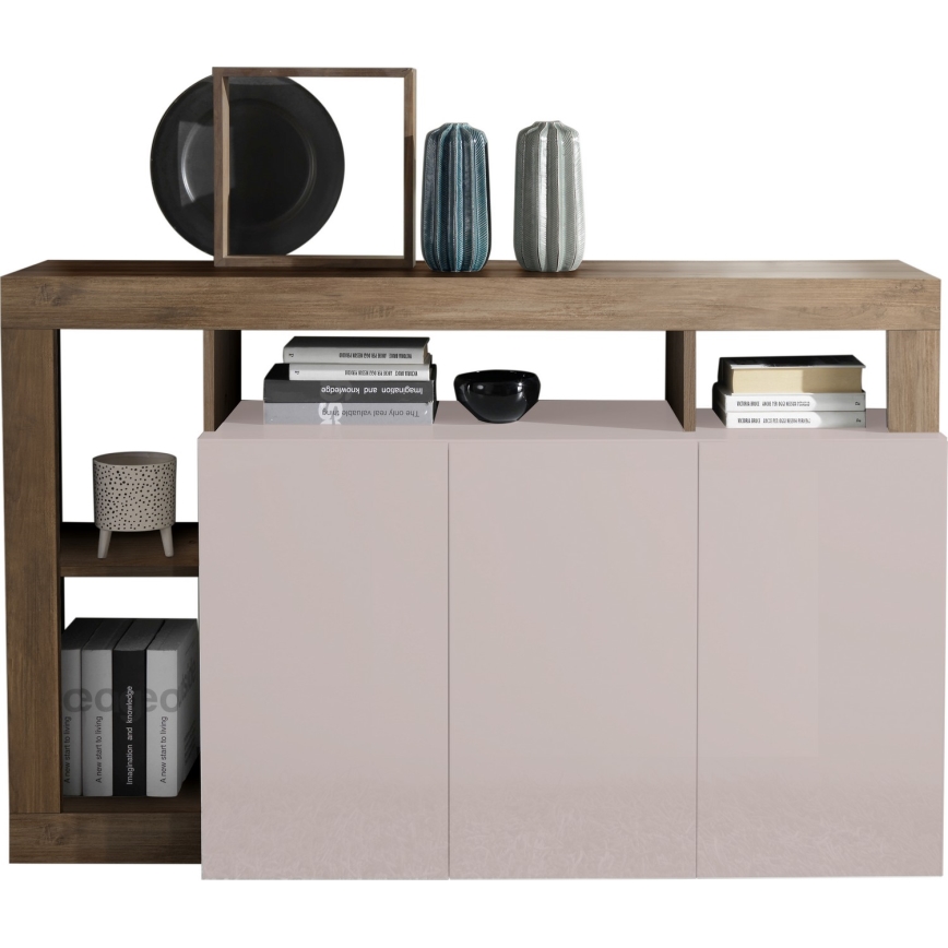 Komoda LENOR 146x93x42 cm kašmír/dub
