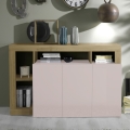 Komoda LENOR 146x93x42 cm kašmír/světlý dub