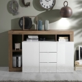 Komoda LENOR 184x93x42 cm bílá/dub