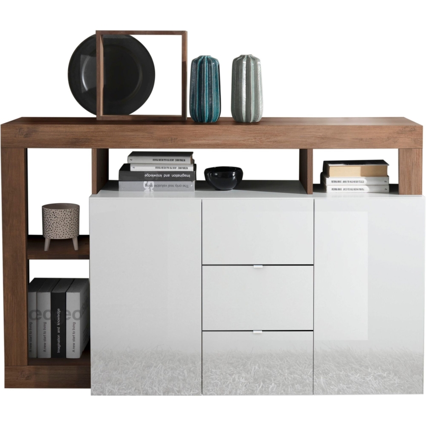 Komoda LENOR 184x93x42 cm bílá/dub