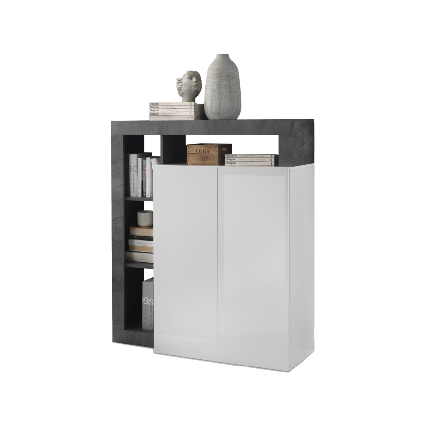 Komoda LENOR bílá/antracit