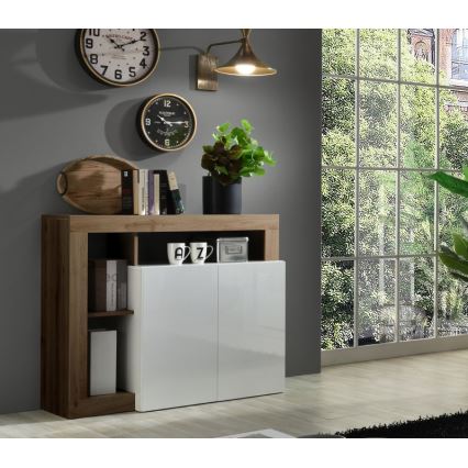 Komoda LENOR bílá/dub