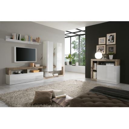 Komoda LENOR bílá/javor