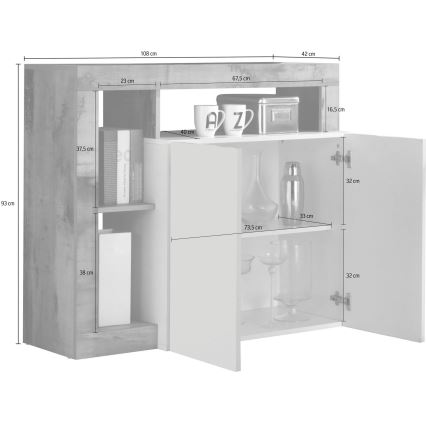 Komoda LENOR bílá/javor