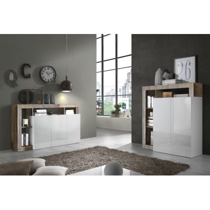 Komoda LENOR bílá/javor