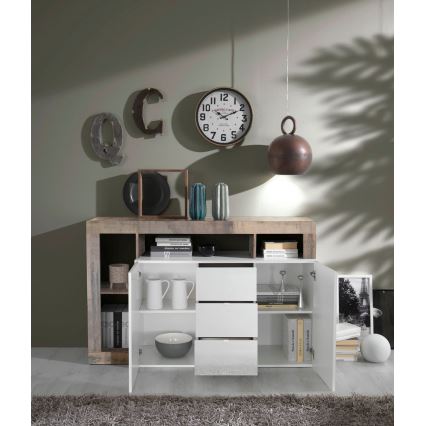 Komoda LENOR bílá/javor