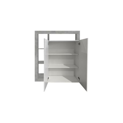 Komoda LENOR bílá/šedá beton