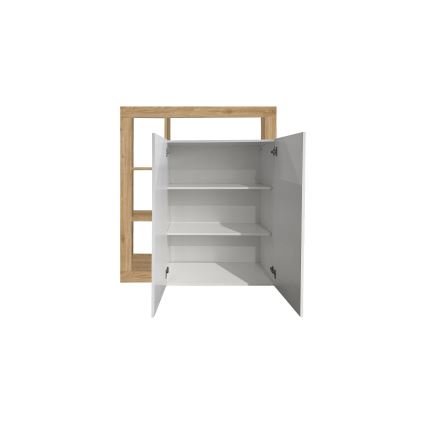 Komoda LENOR bílá/světlý dub