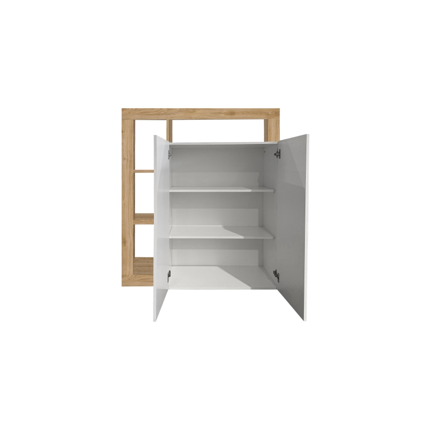 Komoda LENOR bílá/světlý dub