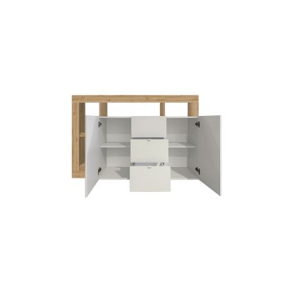 Komoda LENOR bílá/světlý dub