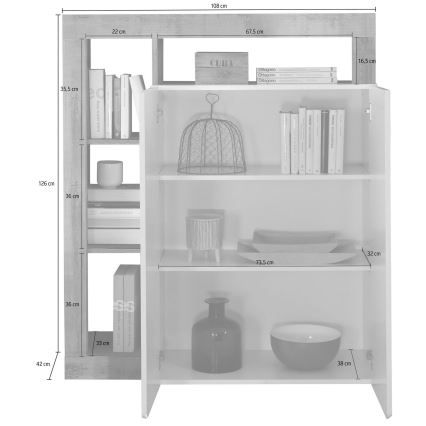 Komoda LENOR kašmír/světlý dub