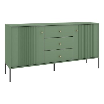 Komoda LUE 155x39 cm zelená/černá