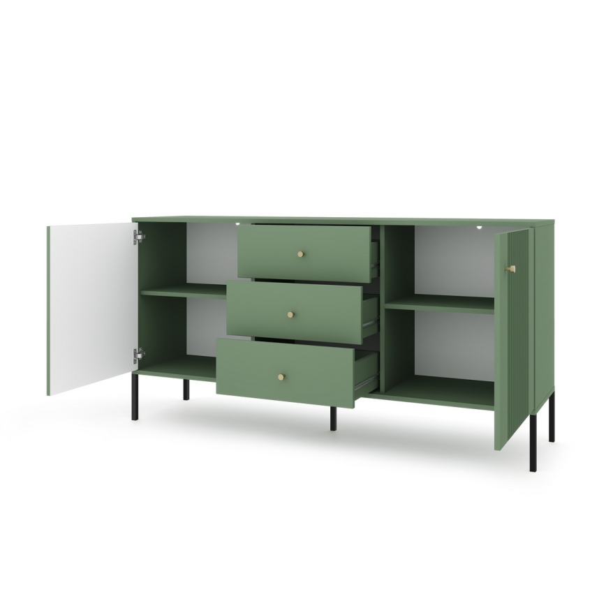 Komoda LUE 155x79x39 cm zelená/černá