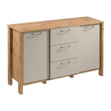 Komoda MENTA 138x81x40 cm dub wotan/šedá