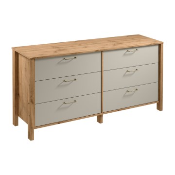 Komoda MENTA 170x81x47 cm dub wotan/šedá