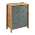 Komoda MENTA 90x108x47 cm dub wotan/zelená