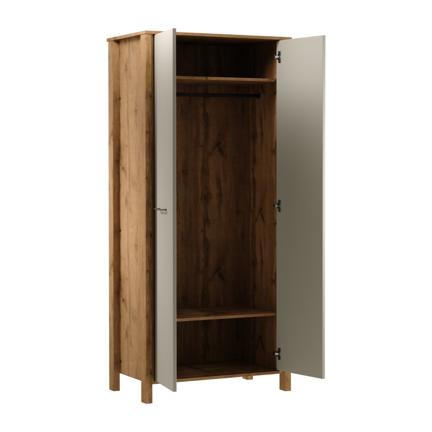 Komoda MENTA 90x200x53 cm dub wotan/šedá