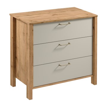 Komoda MENTA 90x81x47 cm dub wotan/šedá
