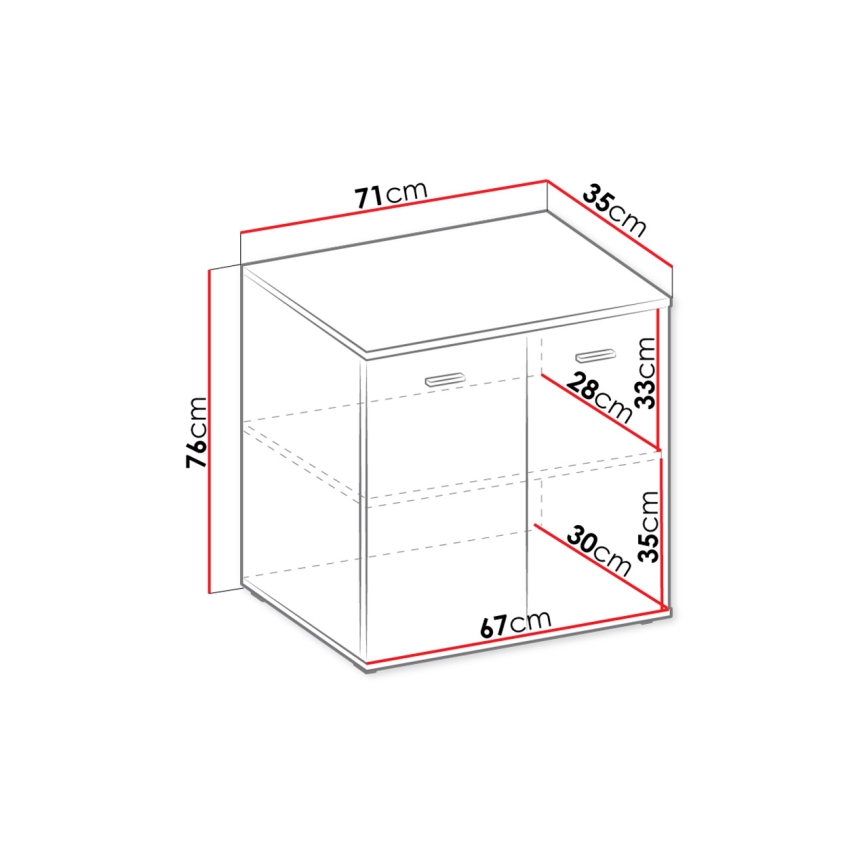 Komoda MIKE 76x71 cm bílá