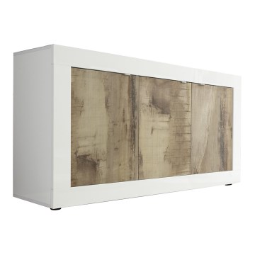 Komoda NERILA 160x86x43 cm bílá/javor