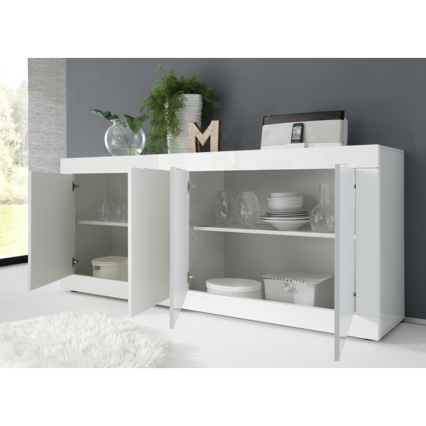 Komoda NERILA 207x86x43 cm bílá