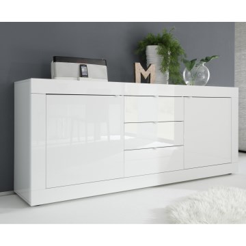 Komoda NERILA 210x86x43 cm bílá