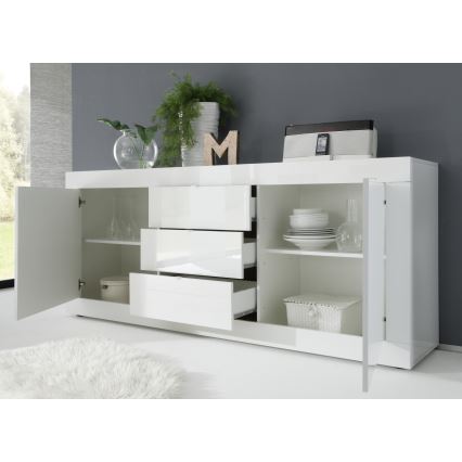 Komoda NERILA 210x86x43 cm bílá