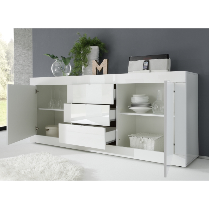 Komoda NERILA 210x86x43 cm bílá