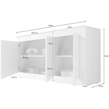 Komoda NERILA bílá/javor