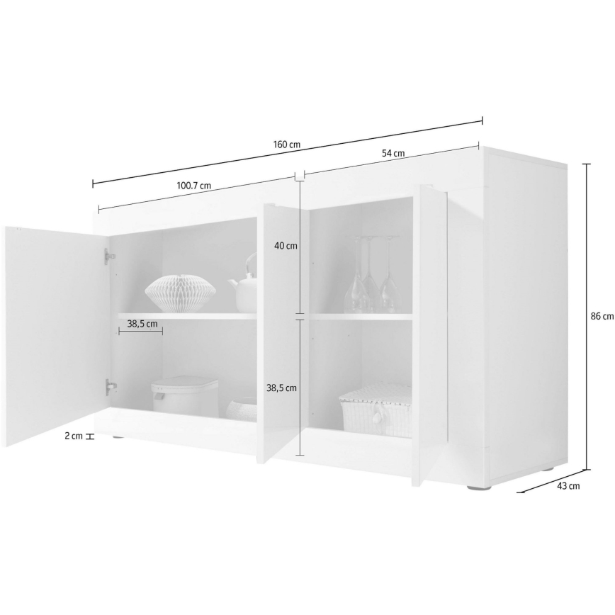 Komoda NERILA bílá/javor