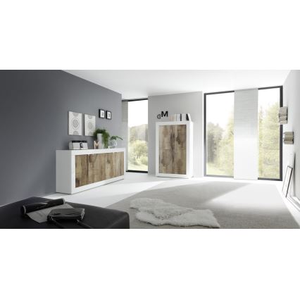 Komoda NERILA bílá/javor