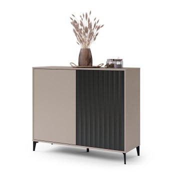 Komoda RONJA 123x102x43 cm taupe/černá