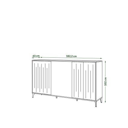 Komoda RONJA 182x102x43 cm taupe/černá
