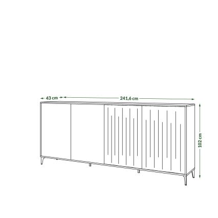Komoda RONJA 242x102x43 cm taupe/černá