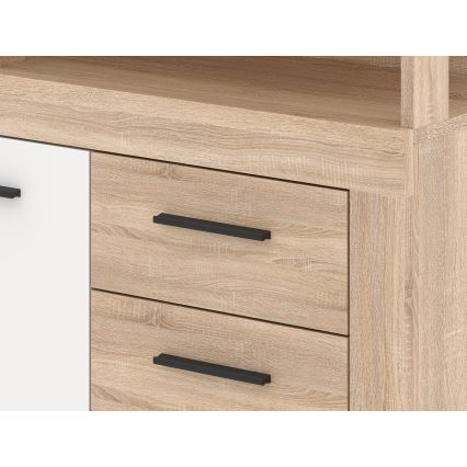 Komoda RUNA 120x97x32 cm dub sonoma/bílá