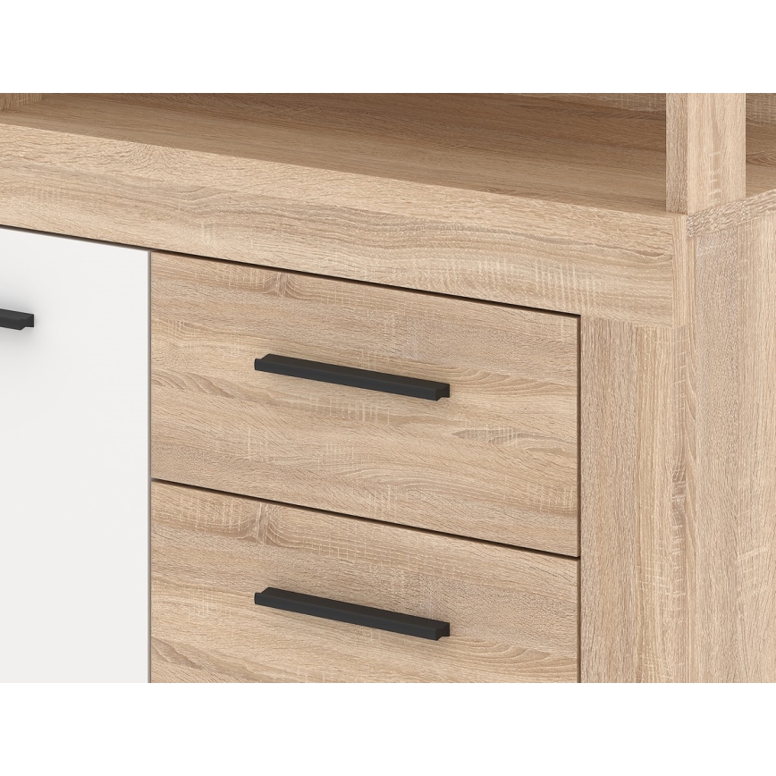 Komoda RUNA 120x97x32 cm dub sonoma/bílá