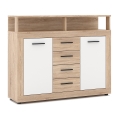 Komoda RUNA 120x97x32 cm dub sonoma/bílá