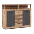 Komoda RUNA 120x97x32 cm světle hnědá/antracit