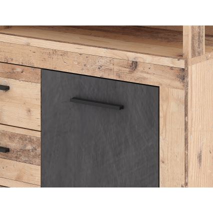 Komoda RUNA 120x97x32 cm světle hnědá/antracit