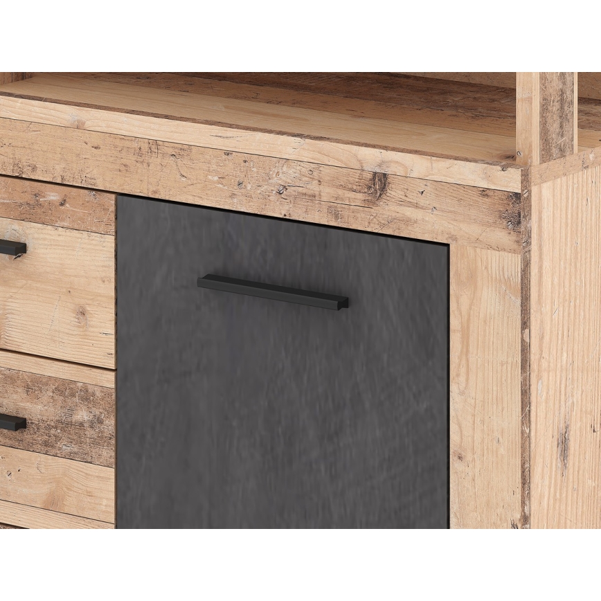 Komoda RUNA 120x97x32 cm světle hnědá/antracit