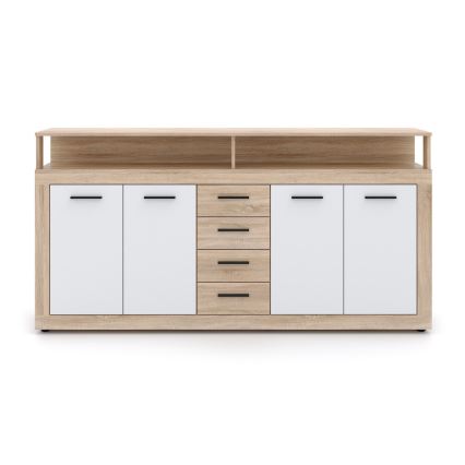 Komoda RUNA 190x96x32 cm dub sonoma/bílá